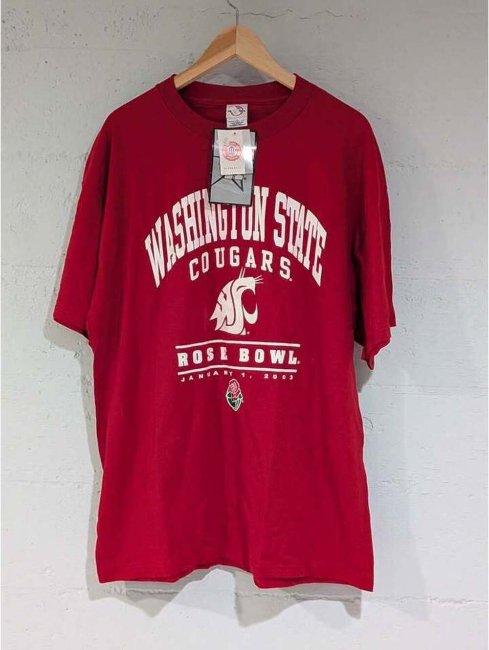 NWT Washington State Cougars Rose Bowl 2003 Tee Deadstock Vintage Red XL NCAA